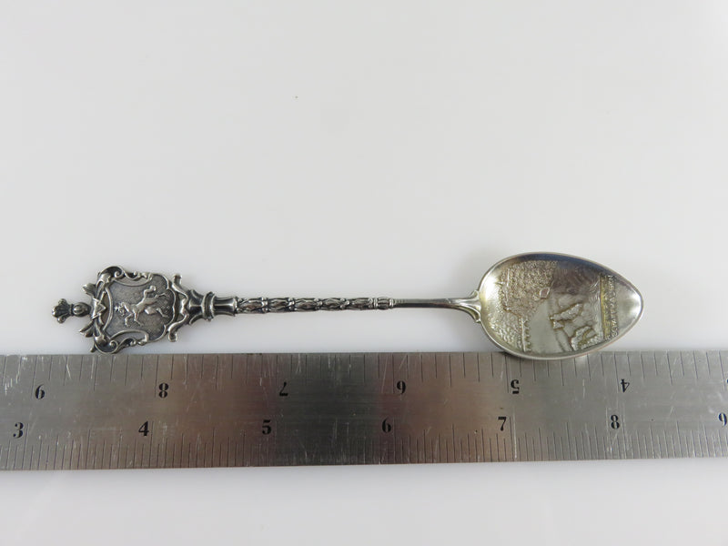 Vintage 800 Silver Switzerland Rheinfall Schaffausen Collector Spoon Rare