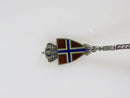 930 Silver Norwegian Shield Lion Axe Red Blue Enamel Spoon 4" product image for Just Stuff I Sell, clear front view, neutral background, original listing photo, optimized descriptive alt text, centered composition variant 3