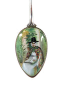 Sterling Silver Llandudno Wales Enamel Portrait Spoon 5 3/8" product image for Just Stuff I Sell, clear front view, neutral background, original listing photo, optimized descriptive alt text, centered composition variant 2