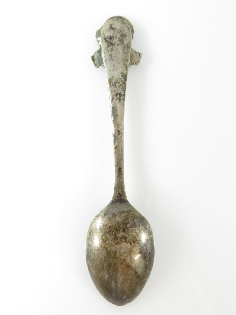 Unusual Blue Enamel Silver Plate Shakespeare Icon Souvenir Spoon