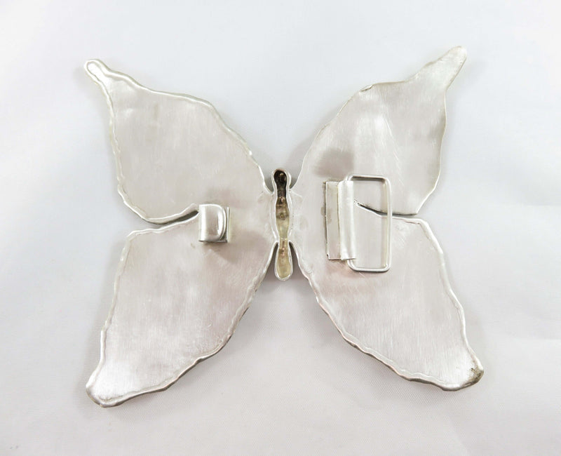 Eclectic Sterling Silver Artisan Butterfly Belt Buckle 71.6g