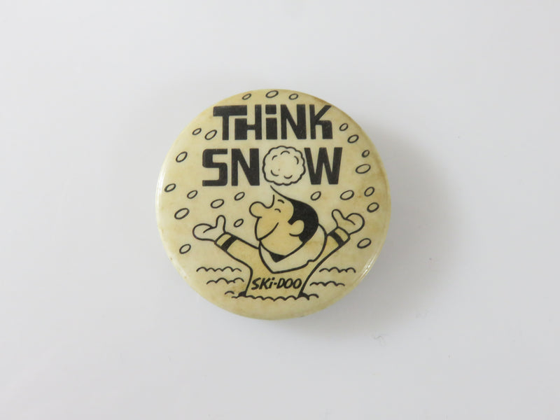 Vintage Think Snow Ski-DOO Ford's Montreal Canada Snojoe Pinback Button