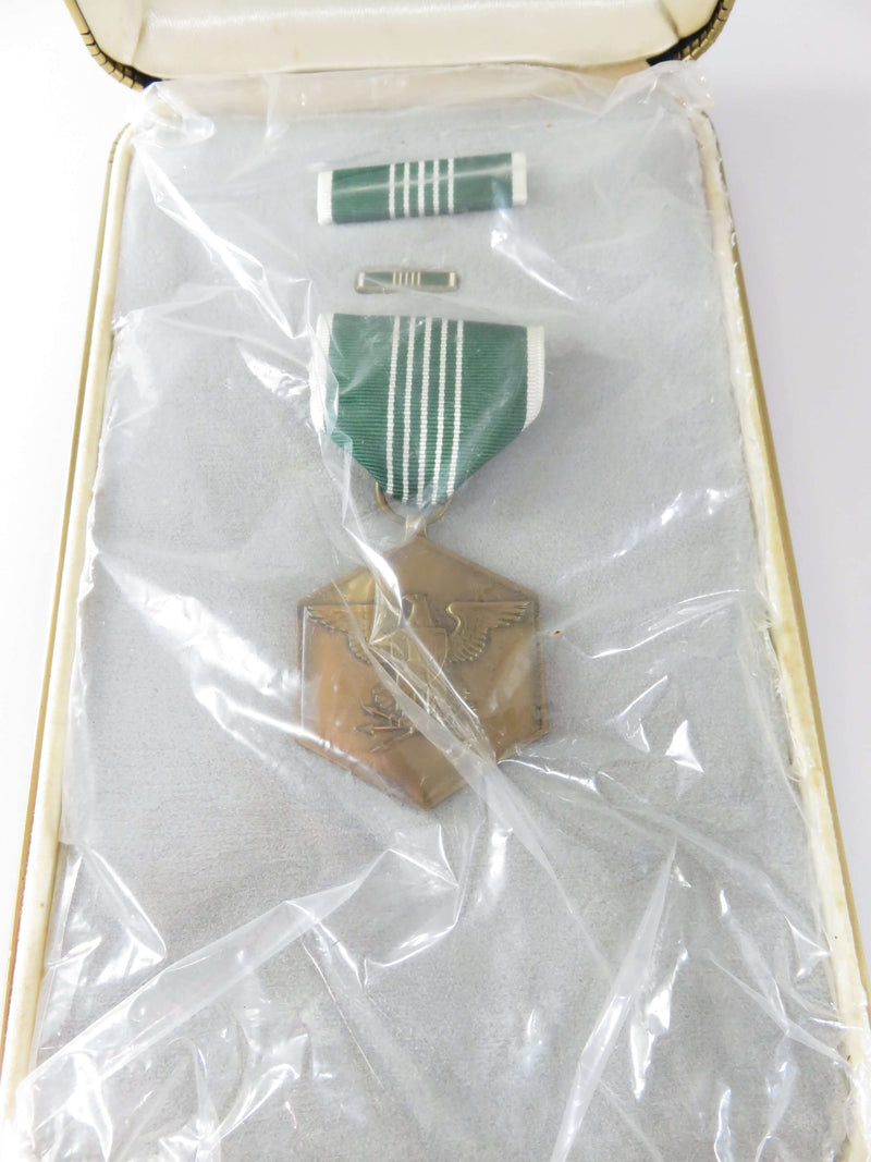 1969 U.S. Army Commendation Medal Set Bar Ribbon Lapel In Case Sealed Plastic