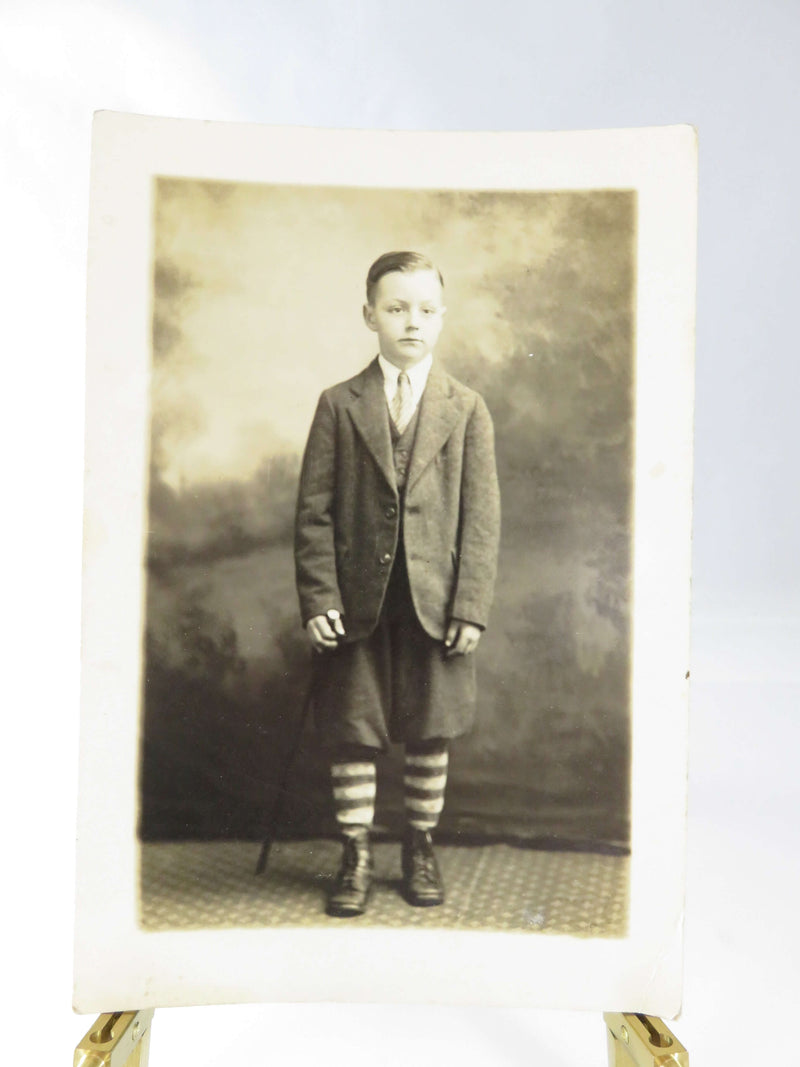 c1920 Portrait of a Young Boy in Knickers Outfit Augusta GA Herald Building Sale