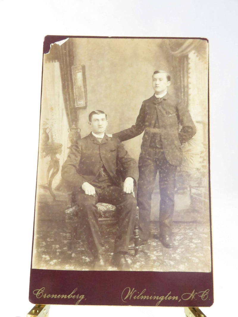 A Rare Cabinet Card Portrait by Cronenberg of Wilmington NC Two Gentleman