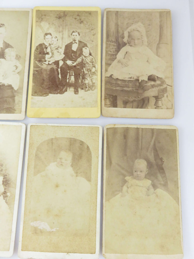 Group lot of 8 total CDV Calling Card Photographs Mostly Babies Van Orsdell Studio