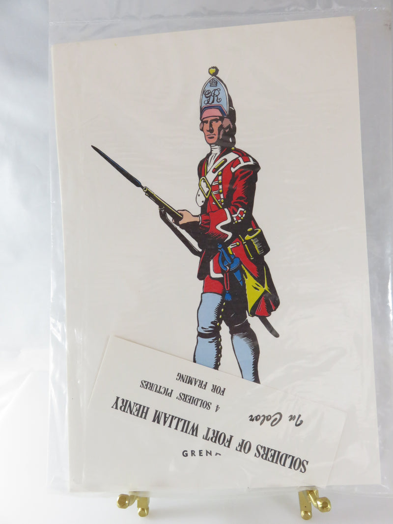 Vintage Color Soldiers' Pictures Set of 4 Soldiers of Fort William Henry NY