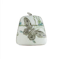 Sterling Silver Wrapped Butterfly Decorated Pottery Shard Style Pendant — Sterling Silver, Silver — front view