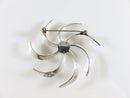 Taxco Mexico Vintage Modernist Pinwheel Cabochon Amethyst Sterling JH Brooch - Just Stuff I Sell