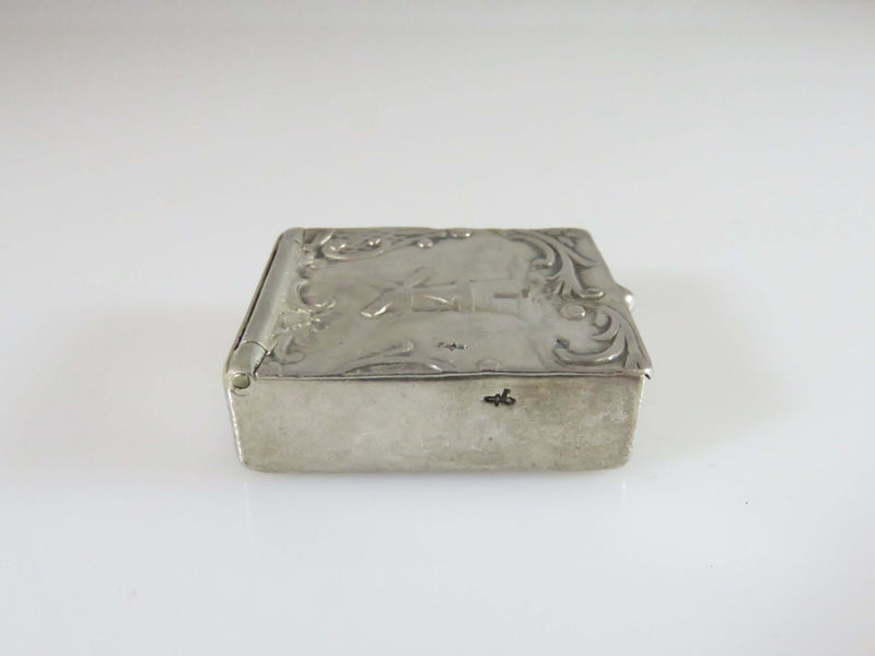Antique 1853-1865 Dutch Export Silver Pill/Mint/Snuff Box Windmill Ship Roupousse Silver