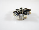 Unusual Sterling Silver Flower Brooch Modernist Design Sterling Ribbon Art Flower - Just Stuff I Sell