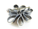 Unusual Sterling Silver Flower Brooch Modernist Design Sterling Ribbon Art Flower - Just Stuff I Sell