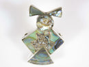 Lovely Inlaid Abalone Figural Woman Sterling Silver Mexico Brooch - Just Stuff I Sell