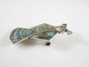 Lovely Inlaid Abalone Figural Woman Sterling Silver Mexico Brooch - Just Stuff I Sell