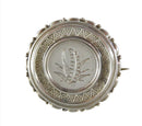 Victorian Sterling Silver Memento Sweetheart Brooch Etched Floral Design Unsigned product image for Just Stuff I Sell, clear front view, neutral background, original listing photo, optimized descriptive alt text, centered composition