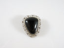 Vintage Polished Onyx Sterling Filigree Artisan Pendant Brooch Taxco Mexico - Just Stuff I Sell