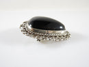 Vintage Polished Onyx Sterling Filigree Artisan Pendant Brooch Taxco Mexico - Just Stuff I Sell