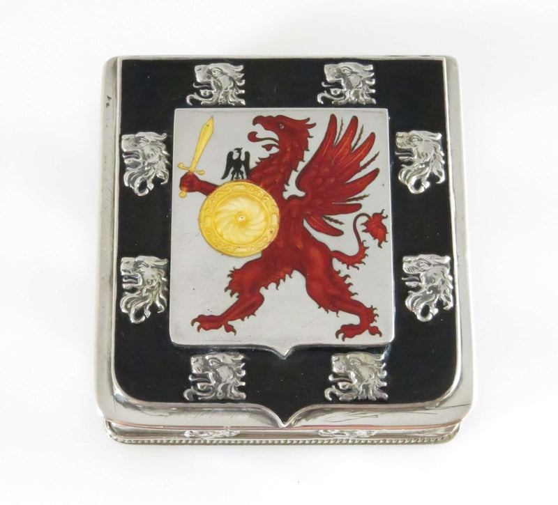 House of Romanov 875 Silver Enamel Coat of Arms Trinket Box M1-7