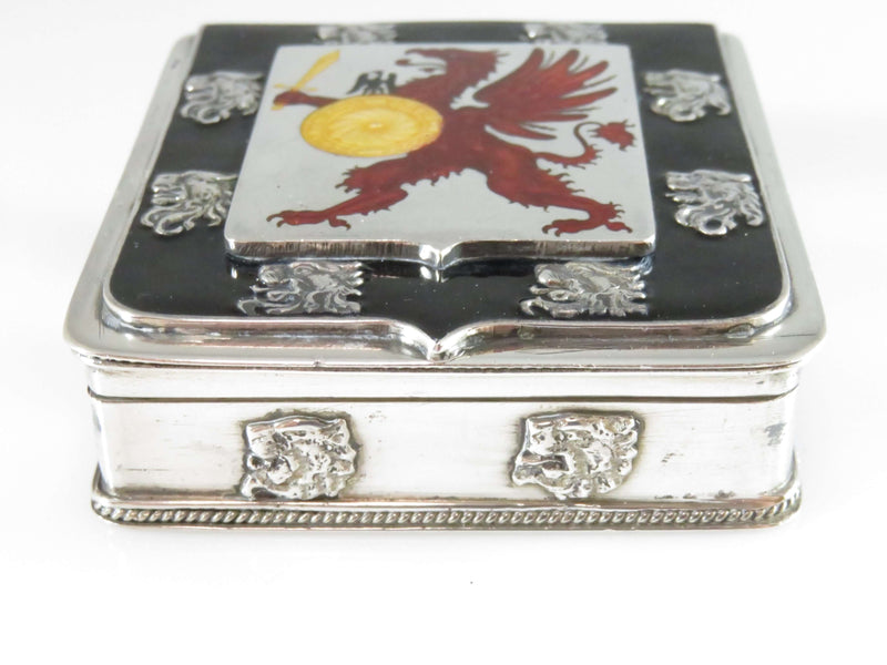 House of Romanov 875 Silver Enamel Coat of Arms Trinket Box M1-7