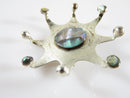 Starburst Brooch Sterling Silver with Abalone Accents Taxco Mexico - Just Stuff I Sell