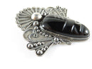 Large Vintage Mexico Taxco Black Onyx Sterling Silver Mask Brooch Pin - Just Stuff I Sell