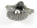 Large Vintage Mexico Taxco Black Onyx Sterling Silver Mask Brooch Pin - Just Stuff I Sell