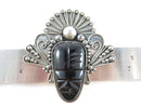 Large Vintage Mexico Taxco Black Onyx Sterling Silver Mask Brooch Pin - Just Stuff I Sell