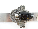 Large Vintage Mexico Taxco Black Onyx Sterling Silver Mask Brooch Pin - Just Stuff I Sell