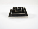 Vintage 3D Sterling Silver Modernist Spiraling Geometric Rectangle Brooch Pendant Old Mexico Silver - Just Stuff I Sell