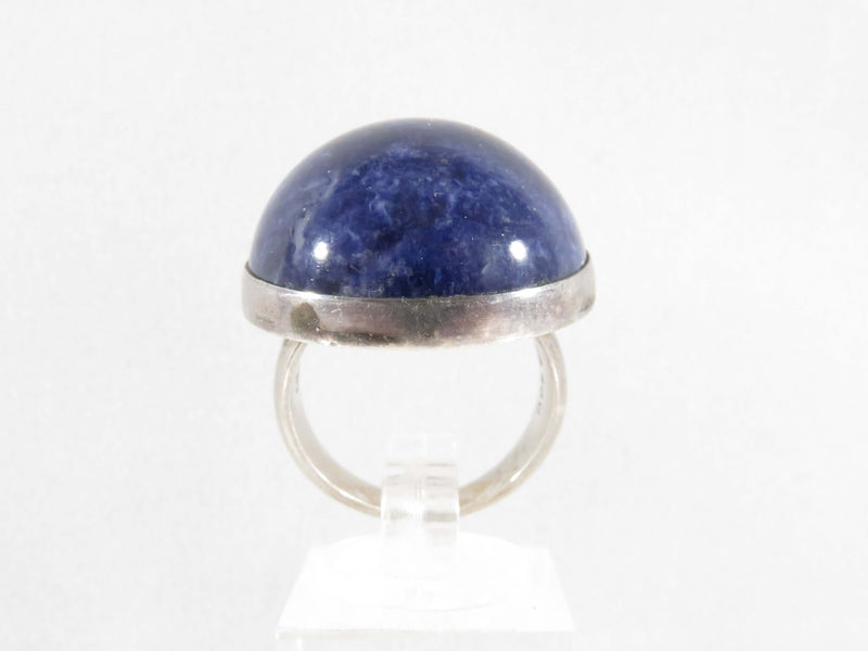 Georg Jensen Denmark Sterling Silver Ring Blue White Stone
