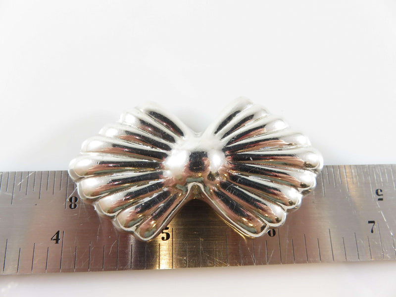 Large Sterling Silver Modernist Bow Tie Ribbon Brooch Pin Mexico 925 TV-56 22.7 Grams - Just Stuff I Sell