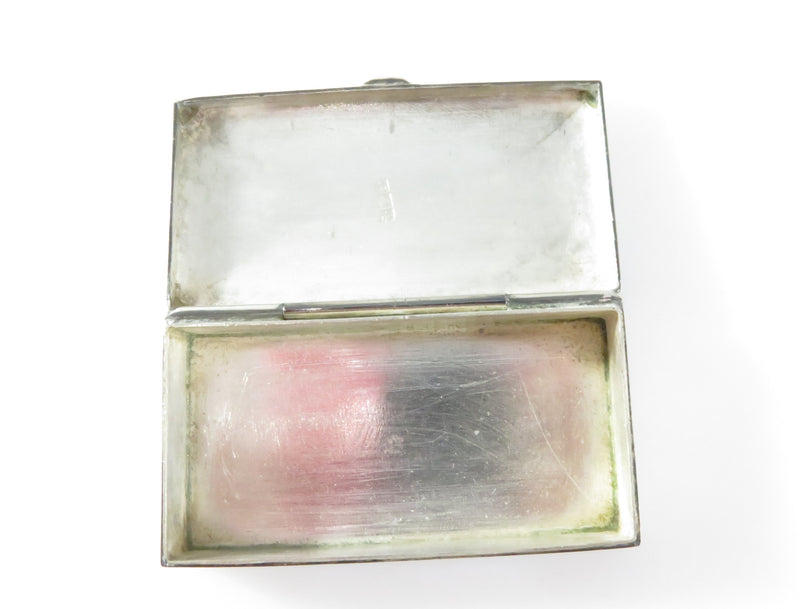 Vintage 900 Silver Egyptian Pill Keepsake Box 2" x 1" x 3/8"