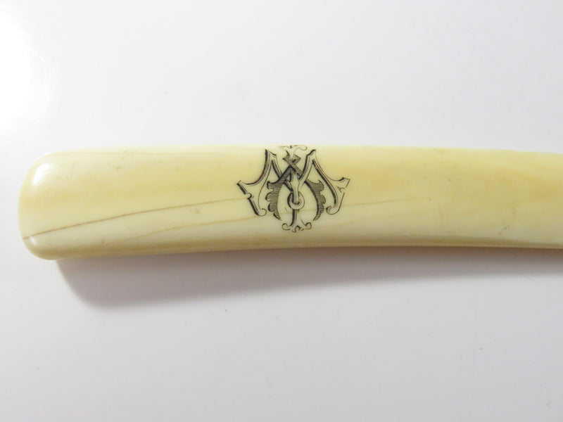 Mid 19th Century Ivory Victorian Page Turner Monogramed Named Owner