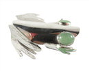 Sterling Silver Southwestern Style Tree Frog Brooch Jade Eyes Great Falls Metal Works - Just Stuff I Sell