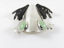 Sterling Silver Southwestern Style Tree Frog Brooch Jade Eyes Great Falls Metal Works - Just Stuff I Sell