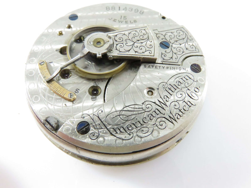 c1898 Running Waltham Pocket Watch Works Model 1883 Grade 820 18s 15 Jewel For Parts