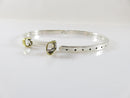 Vintage Sterling Mexico Buckle Bracelet 7" Adjustable Sliding Gold Accents - Just Stuff I Sell
