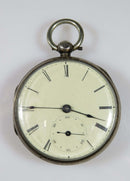 c1840 Silver Fusee Pocket Watch Diamond Jewel Detached Lever Escapement