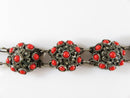 Unique Old Sterling Silver Cabochon Coral Filigree Bezalel Style Bracelet Judaic Yemen - Just Stuff I Sell