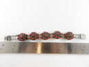Unique Old Sterling Silver Cabochon Coral Filigree Bezalel Style Bracelet Judaic Yemen - Just Stuff I Sell