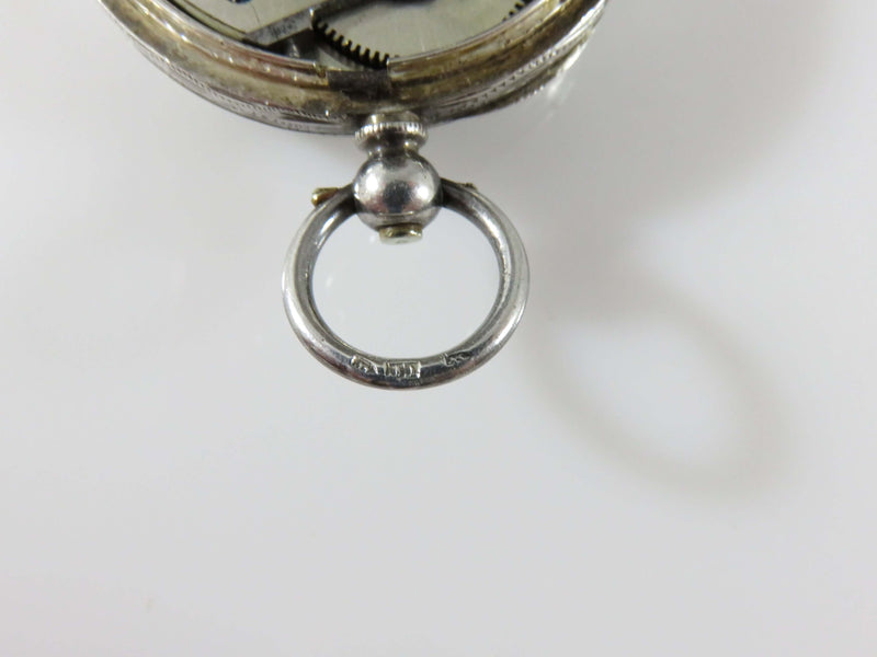 c1910 Swiss Fine Silver Fancy Cased Dial Pocket Watch Running White Dial 40.15mm OD