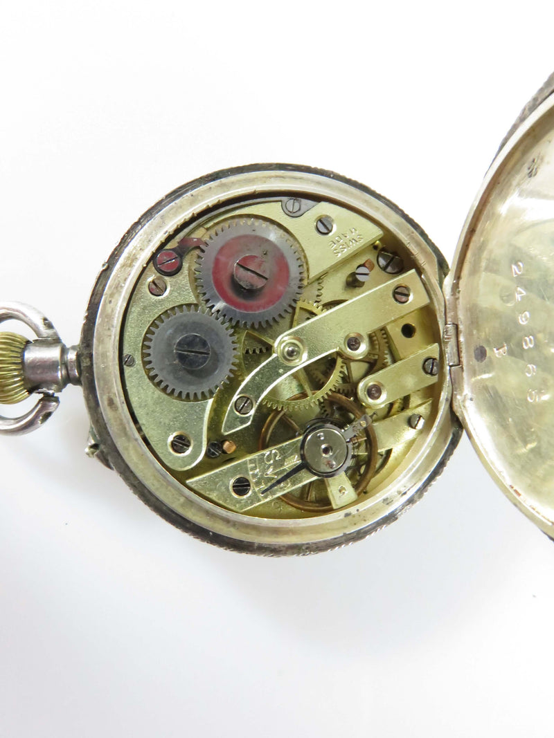 1913/4 Silver Cased Fancy Dial Swiss Ladies Pocket Watch UK Import For Repair