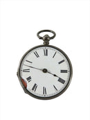 c1880 Swiss Fine Silver Key Wind Pocket Watch Womens Size 0 for Parts