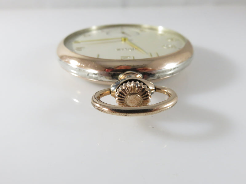 Vintage German Rose Gold Over 900 Silver Cased Stowa Pocket Watch For Repair
