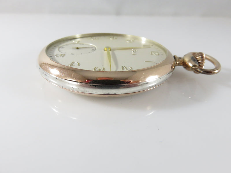 Vintage German Rose Gold Over 900 Silver Cased Stowa Pocket Watch For Repair