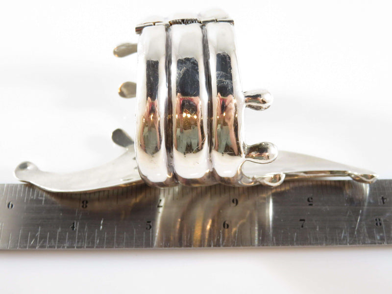 Alfredo Villasana Modernist Hinged Cuff Clamper Bracelet 925 Taxco Mexico - Just Stuff I Sell