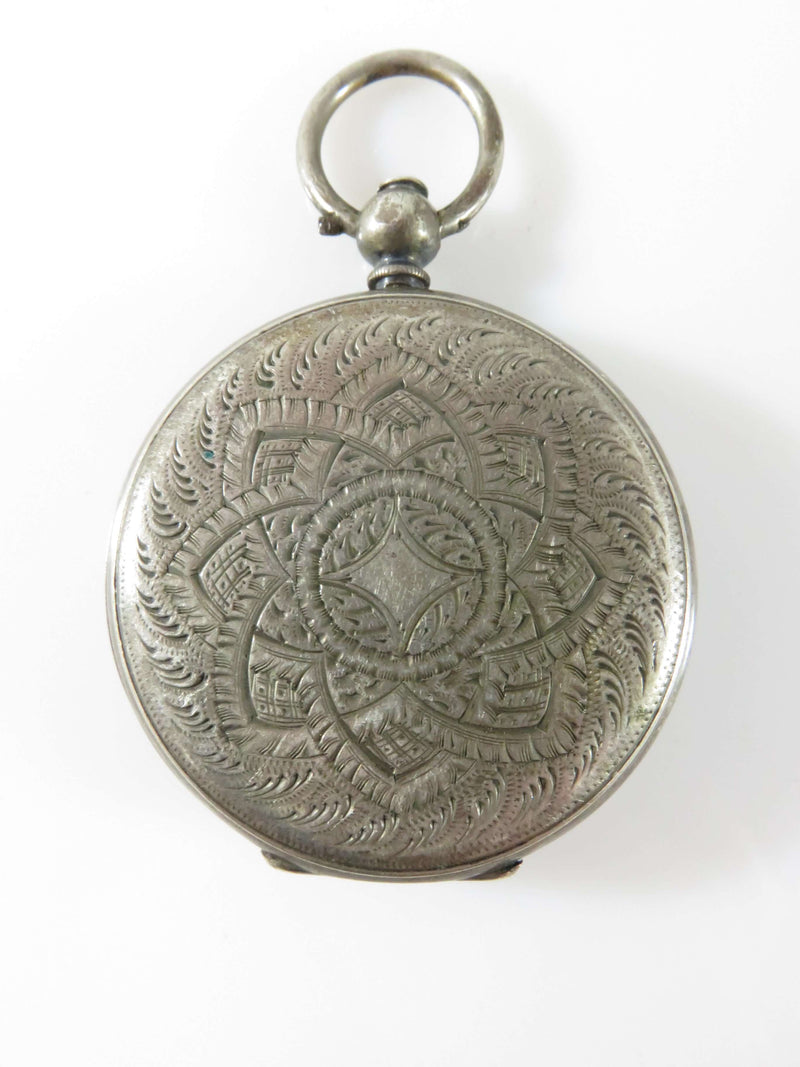 Antique French Silver Key Wind Pocket Watch Improved Patent 1862 Warranted By FC