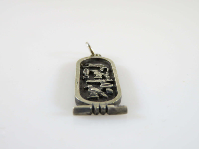 1920 Egyptian Sterling Silver Art Deco King Tut Cartouche Pendant