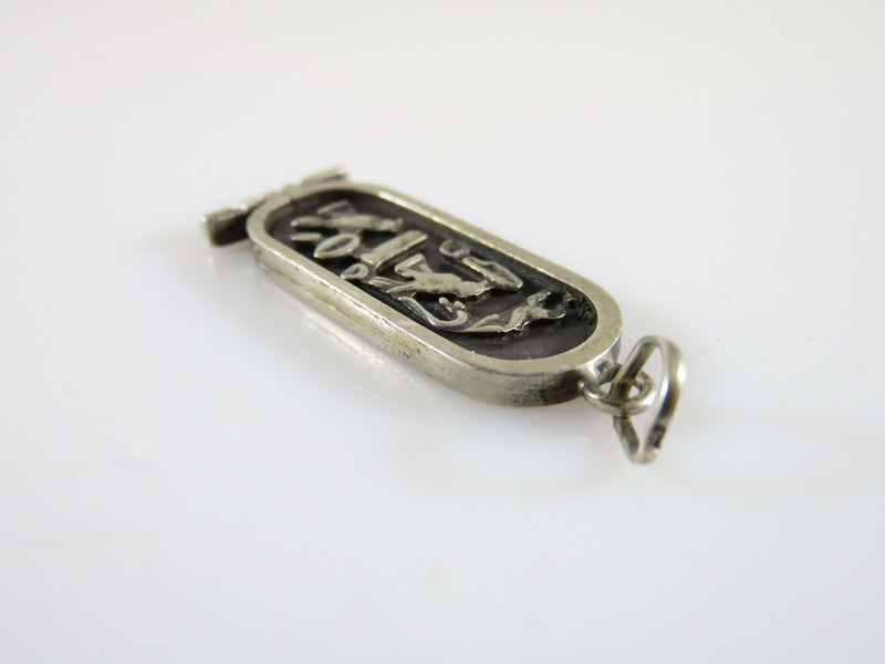 1920 Egyptian Sterling Silver Art Deco King Tut Cartouche Pendant