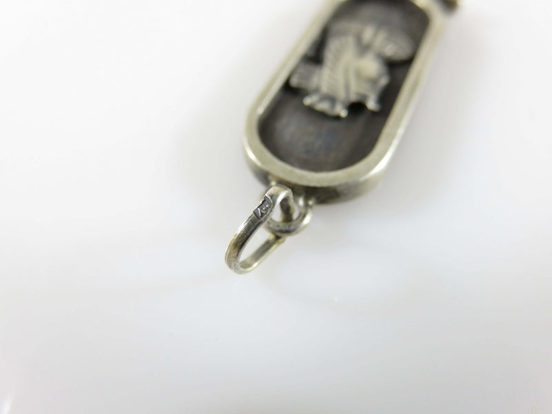 1920 Egyptian Sterling Silver Art Deco King Tut Cartouche Pendant